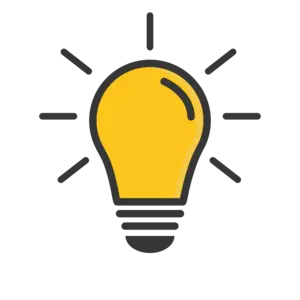 "Ícone de lâmpada acesa representando a visão empresarial da Rhome.